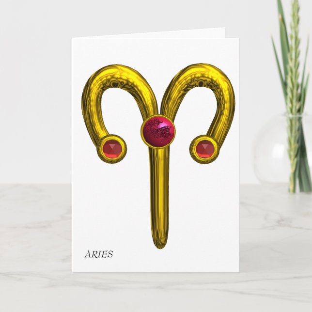 CARTE ARIE JEWEL D'ANNIVERSAIRE ZODIAC (Devant)