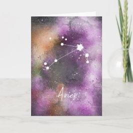 Carte Aries Constellation Zodiac Purple Galaxie