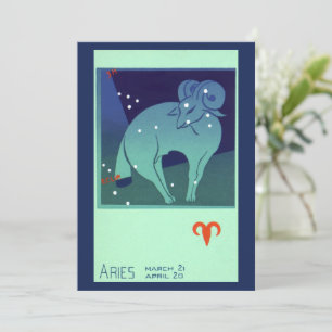 Carte Aries Ram Constellation, Astrologie Zodiaque Vinta