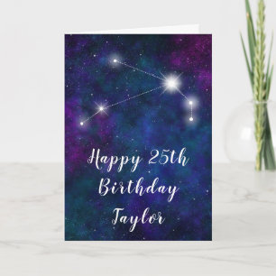 Carte Aries Zodiac Constellation Joyeux anniversaire