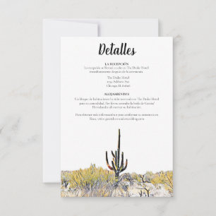 Carte Arizona Saguaro Cactus espagnole Détail