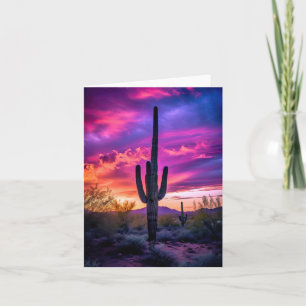 Carte Arizona Saguaro Cactus Sud-Ouest Désert Sunset