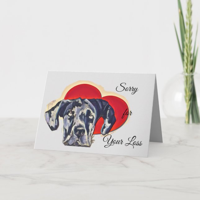 Carte Arlequin Dane à longue portée PopArt Coeur d'amour (Devant)