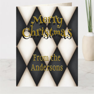 Carte Arlequin Enjoué Noël Personnalisé de Fête