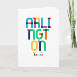 Carte Arlington Texas Mid Century, Pop Art,