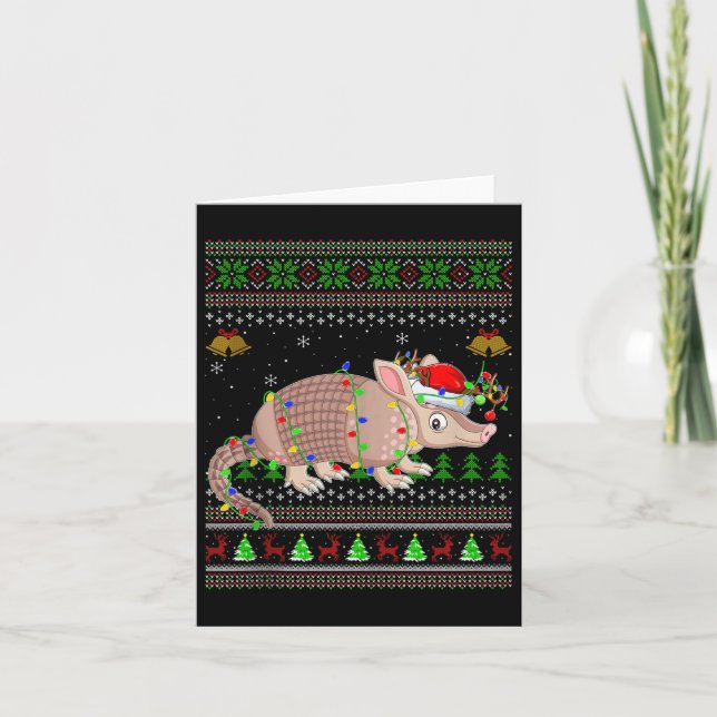 Carte Armadillo Ugly Christmas Sweaters Holiday Santa Cu (Devant)