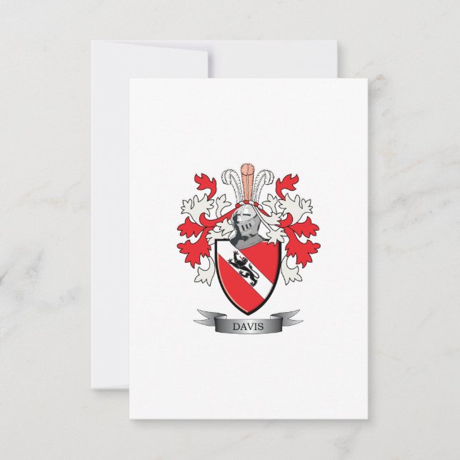 Carte Armoiries de Davis (Devant)