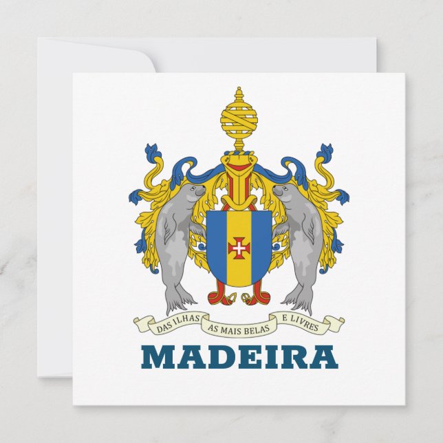 Carte Armoiries de Madère, Portugal (Devant)