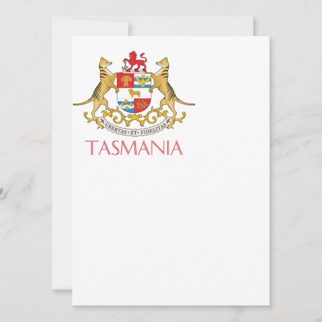 Carte Armoiries de Tasmanie (Devant)