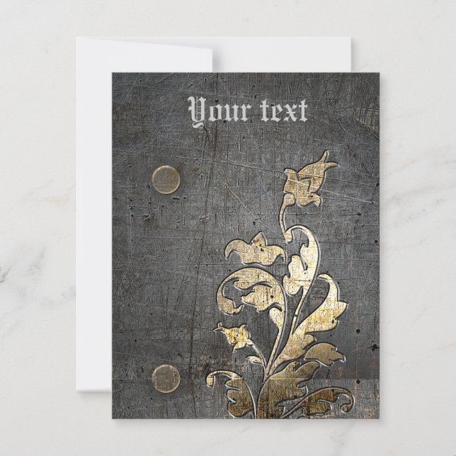 Carte armure médiévale décoration métallique (Devant)