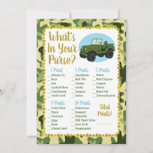 Carte Army Camo What's In Your Purse Shower Game