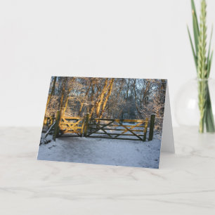Carte Arrêt Au Bord Des Bois Un Soir Neige