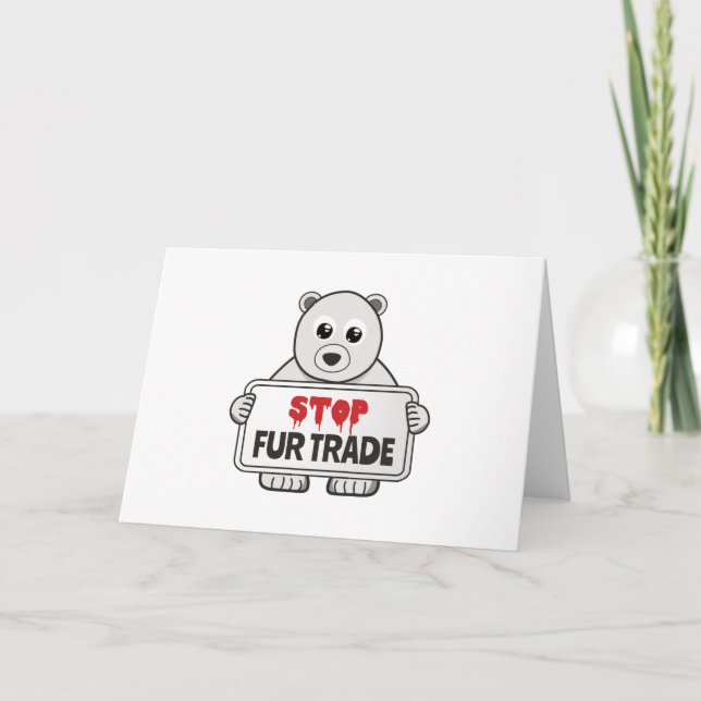 Carte Arrêter le commerce de fourrures Sad Ours Polaire (Devant)