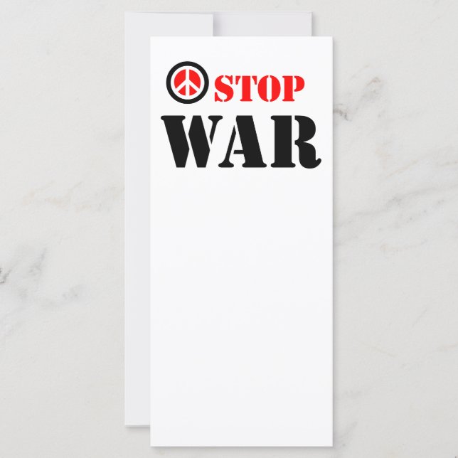 Carte Arrêter le slogan de guerre (Devant)