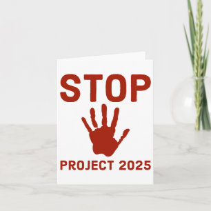 Carte Arrêter Project 2025 Horror Design With Handprint