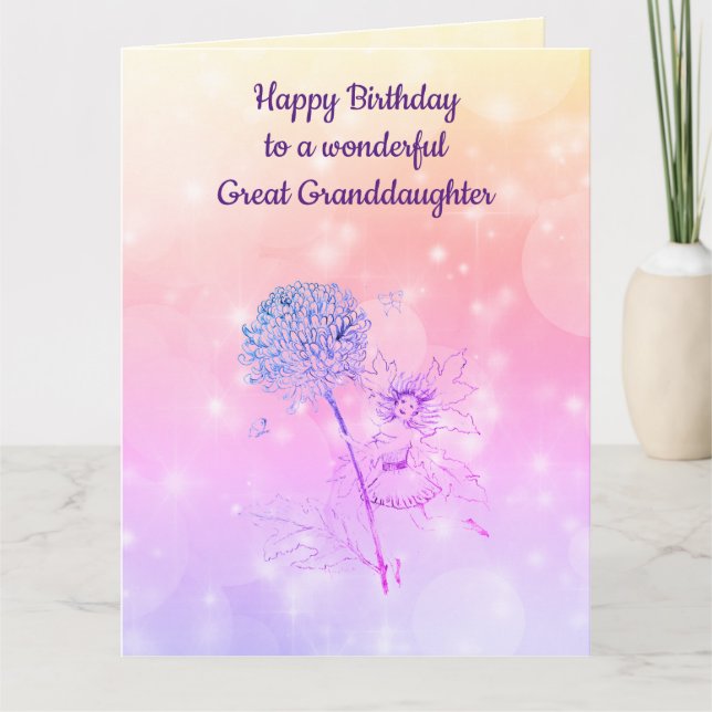 Carte Arrière-petite-fille de joyeux anniversaire (Devant)