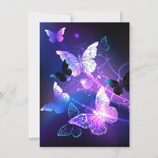 Carte Arrière - plan avec papillons de nuit (Devant)