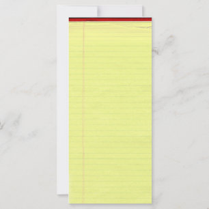 Carte Arrière - plan de papier d'école jaune