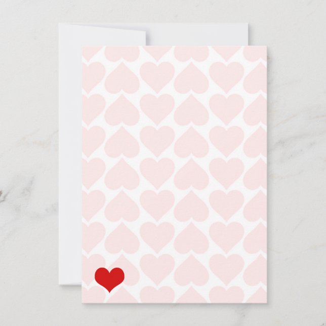 Carte Arrière - plan Motif de Coeur Rouge rose (Devant)