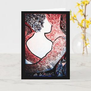 Carte Art Abstrait couple interracial dans l'amour embra