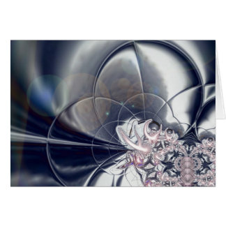 Carte Art Abstrait Perles Argent Et Rose