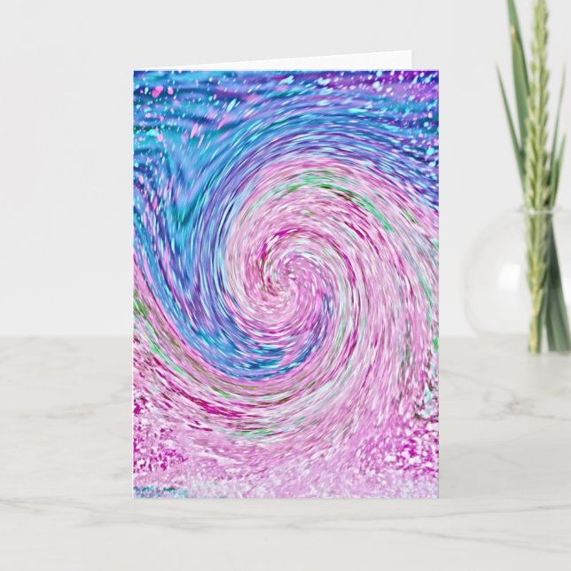 Carte Art Abstrait Pink Ocean Wave (Devant)