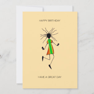 Carte Art Africain Abstrait, Joyeux anniversaire de dans