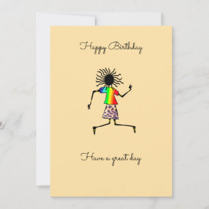 Carte Art africain, joli et merveilleux danseur annivers