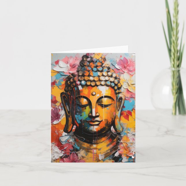 Carte Art Bouddha Méditant Zen (Devant)