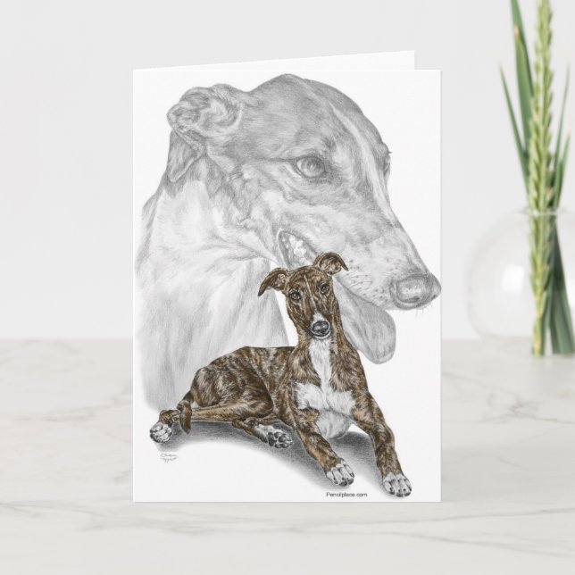 Carte Art Brindle de chien de lévrier (Devant)