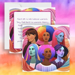 Carte Art coloré de la Journée internationale de la femm