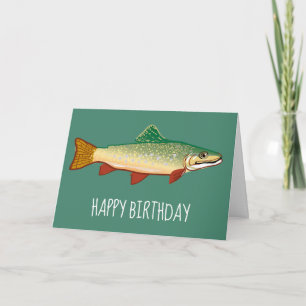 Carte Art d'anniversaire de la truite