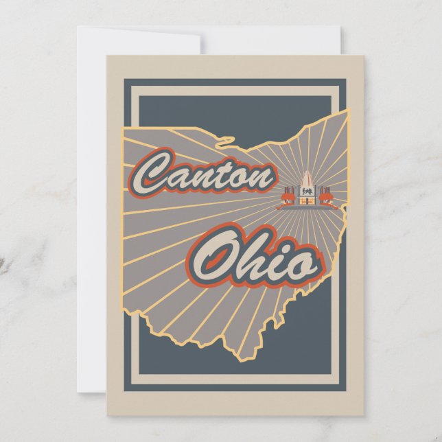 Carte Art de Canton, Ohio Imprimer - Art de Voyage v2 (Devant)
