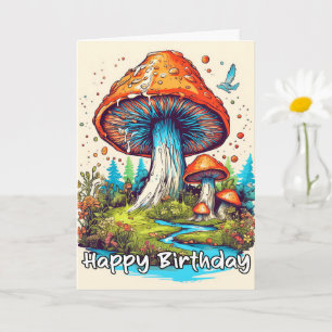 Carte Art de champignons de la forêt de germination