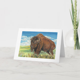 Carte Art de faune de bison américain de Buffalo de