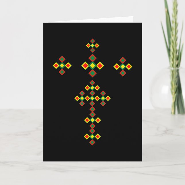 Carte Art de la Croix Éthiopienne Vêtements Traditionnel (Devant)