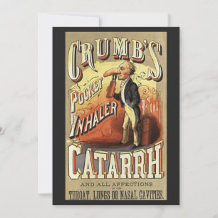 Carte Art de l'étiquette vintage, inhalateur de poche po