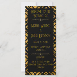 Carte Art Déco Black and Gold Wedding Program