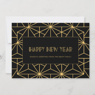 Carte Art déco des années 1920 vintage Bonne année