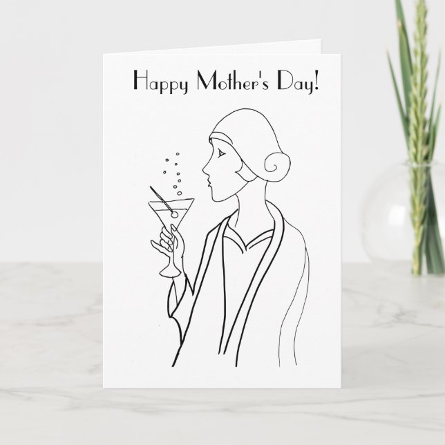 Carte Art Déco : La Joyeuse Fête des Mères (Devant)