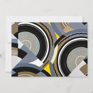 Carte Art Déco Vintage Pochoir Jazz Formes Géométriques