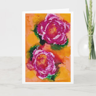 Carte Art d'encre d'alcool "de roses sauvages" -