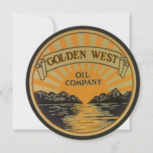 Carte Art d'étiquette de produit vintage, Golden West Oi
