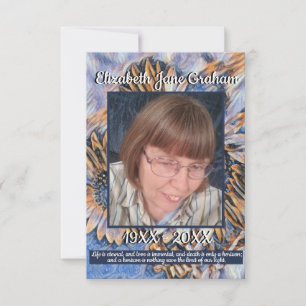 Carte Art du tournesol bleu et or   Photo   Devis