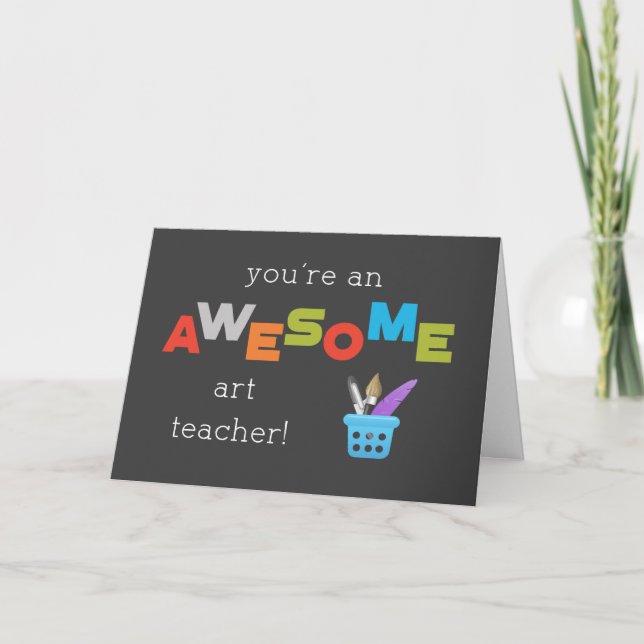 Carte Art Enseignant Appréciation Jour Peinture Brush Aw (Devant)