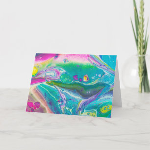 Carte Art Fluide Acrylique Psychédélique Étonnant