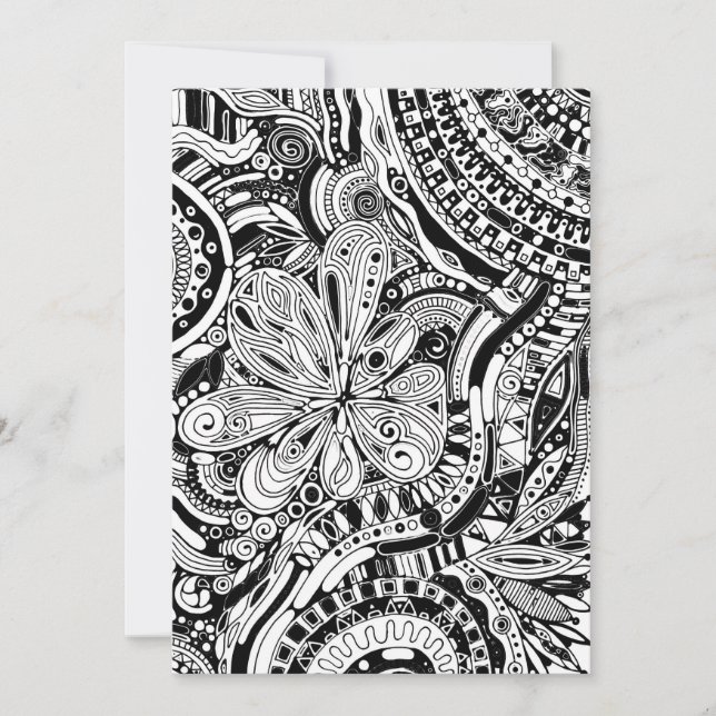 Carte Art Géométrique Noir Et Blanc 15 (Devant)