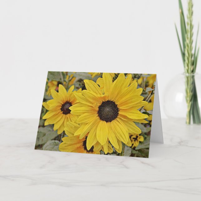 Carte Art Jolie Sunflower Jaune (Devant)