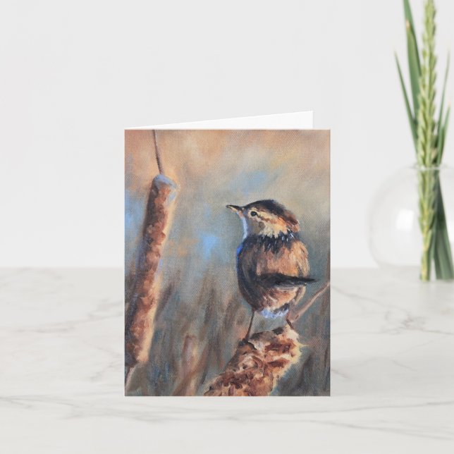 Carte Art Marsh Wren Toutes Occasions (Devant)