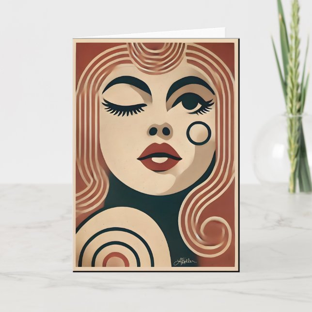 Carte Art Moderne Du Milieu Du Siècle Le Lieu De Beauté (Devant)